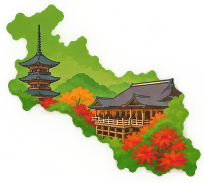 京都府の地図（引取エリア：京都府全域）
